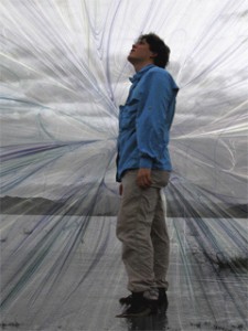 Photograph of Chris Gagne in Death Valley during rainy season of 2005