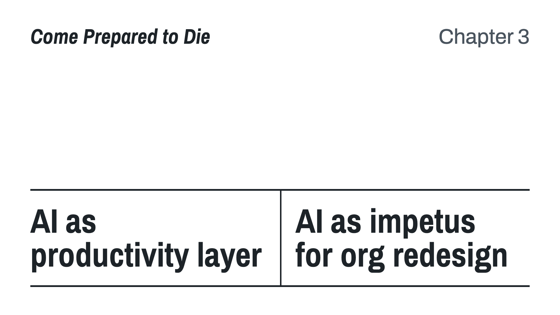 AI as productivity layer vs AI as impetus for org redesign