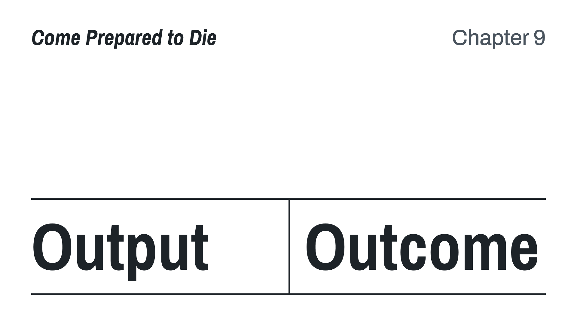 Output vs outcome