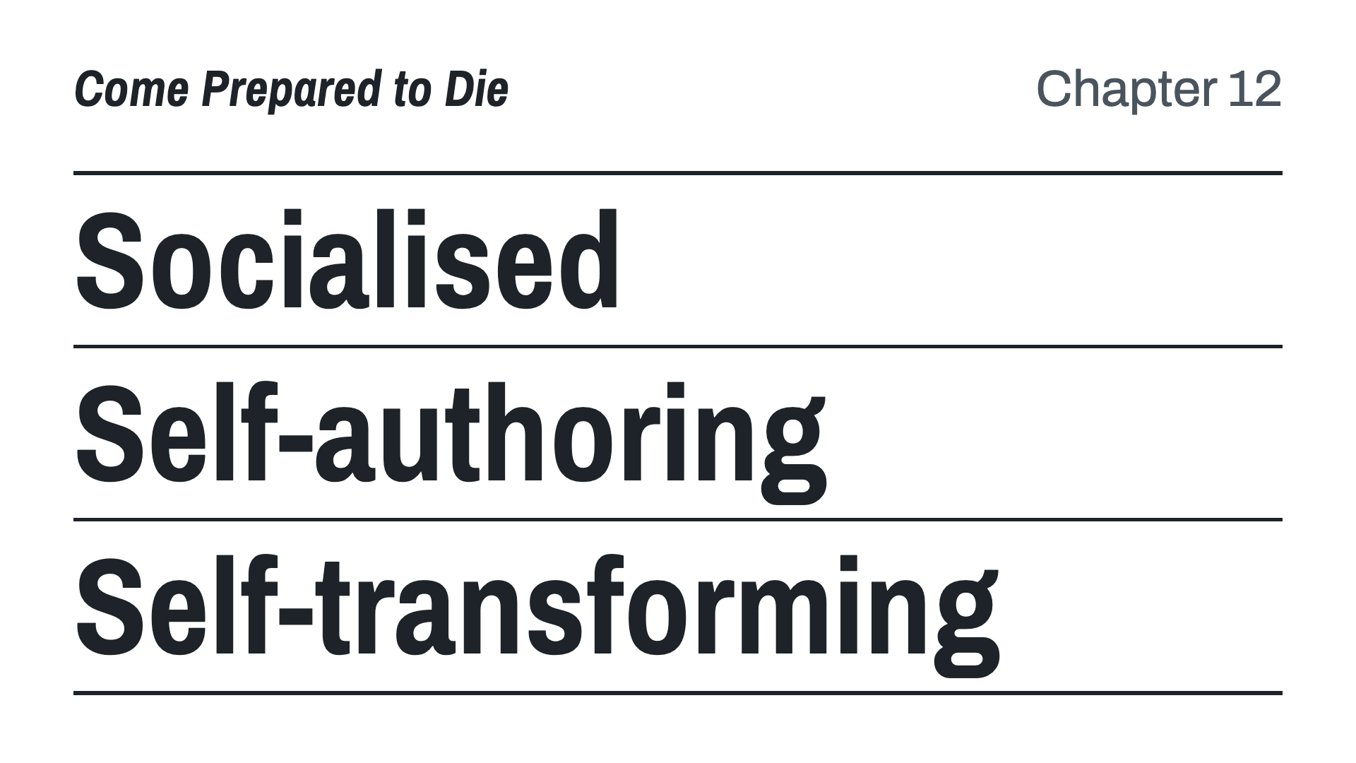 Socialised vs self-authoring vs self-transforming