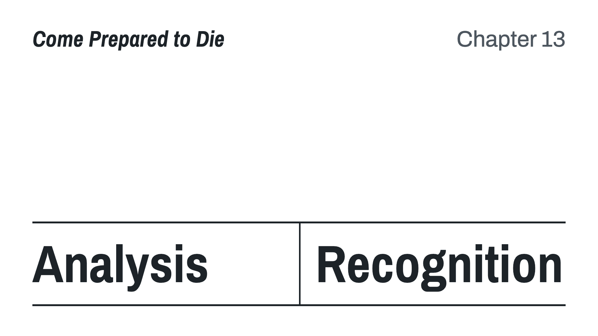 Analysis vs recognition