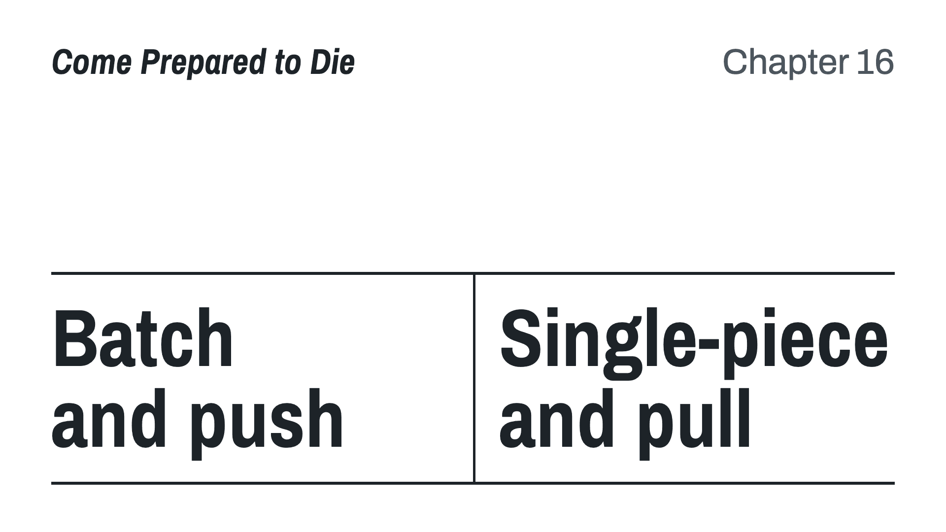 Batch and push vs single-piece and pull