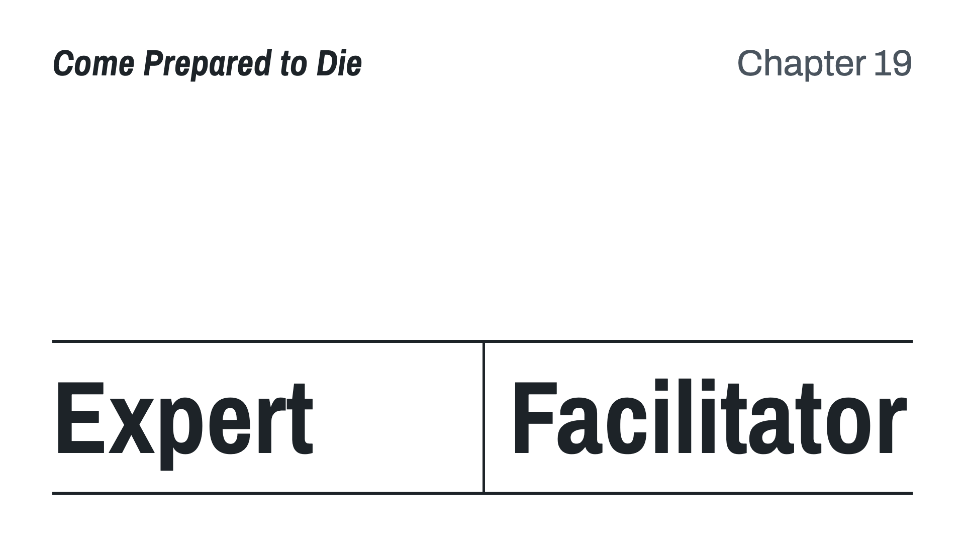 Expert vs facilitator