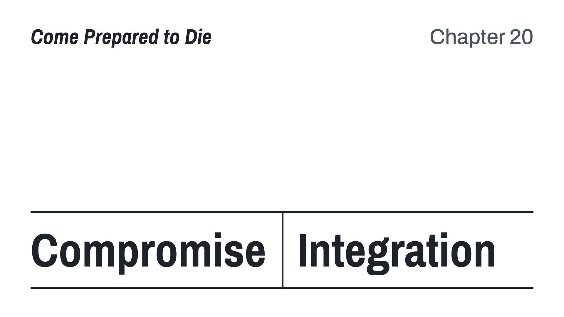 Compromise vs integration