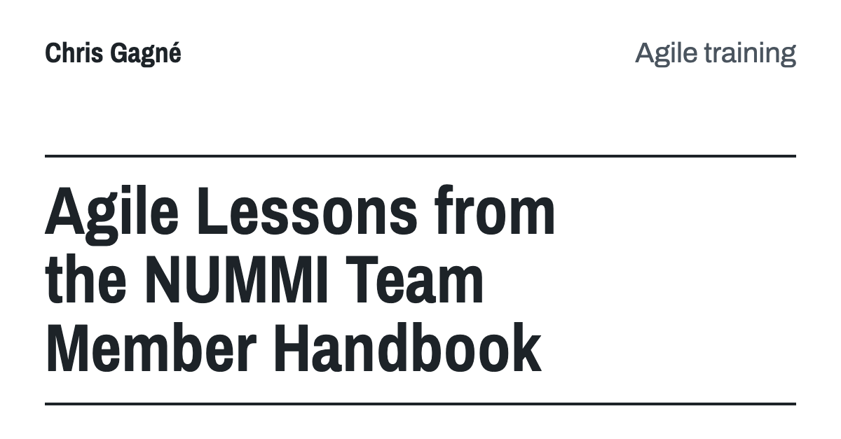 Agile Lessons from the NUMMI Team Member Handbook