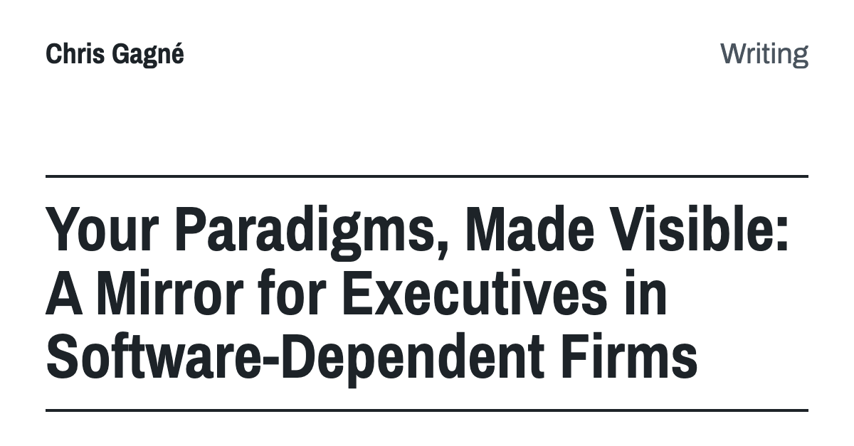 Your Paradigms, Made Visible: A Mirror for Executives in Software-Dependent Firms