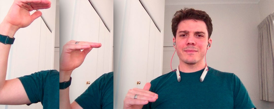 Chris holding a flat hand high, then lower, then lower again: hot, lukewarm or cold on a proposal.